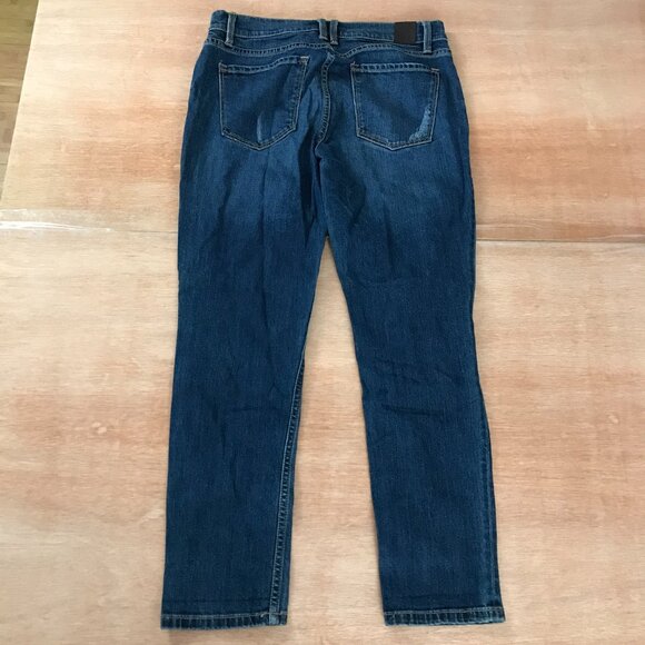 Level 99 Piper Jeans Women Size 27 Blue Denim Distressed Mid Rise Dark Wash - Picture 2 of 11